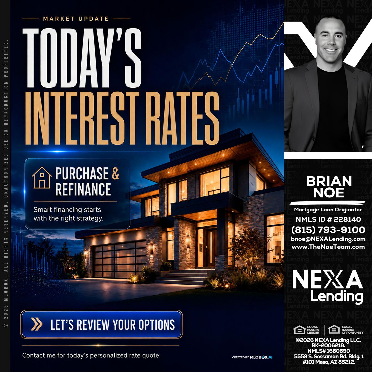 TODAYS RATES - Brian Noe -Mortgage Loan Originator
