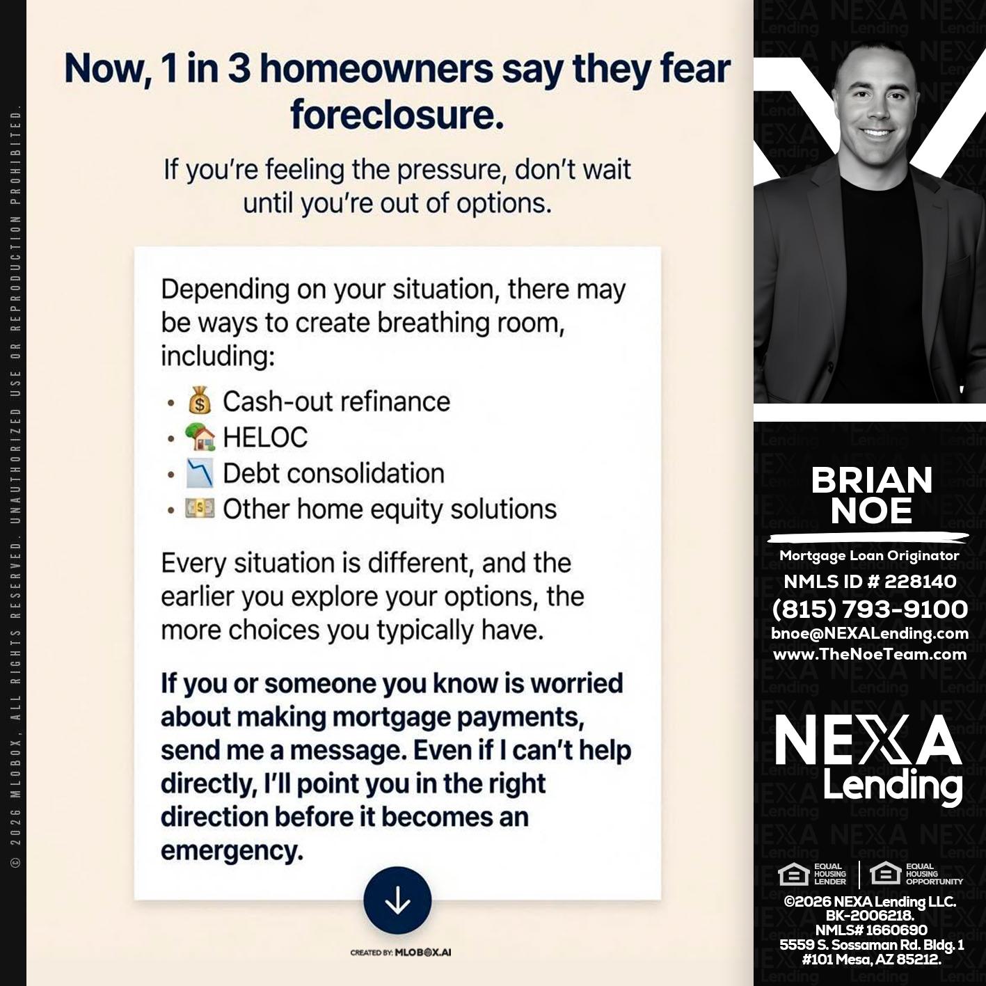 NOW, 1 IN 3 - Brian Noe -Mortgage Loan Originator