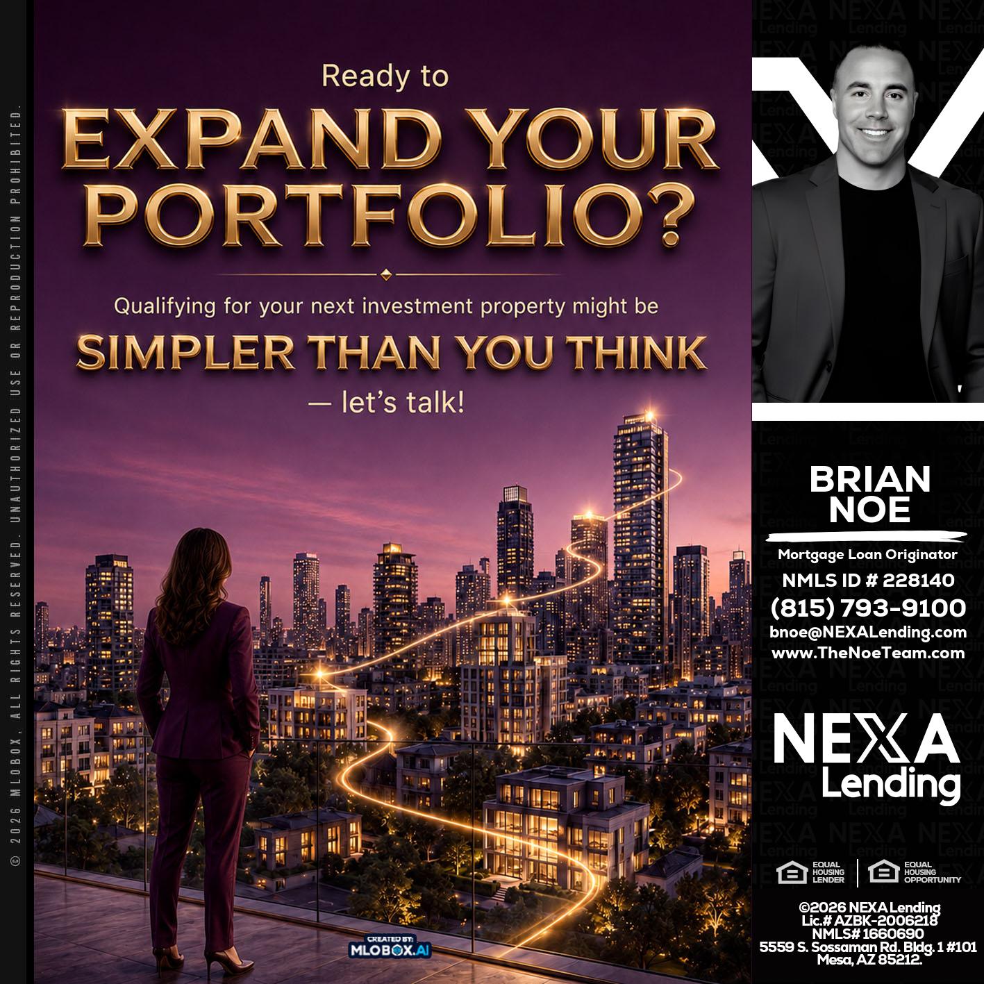 EXPAND YOUR PORTFOLIO - Brian Noe -Mortgage Loan Originator