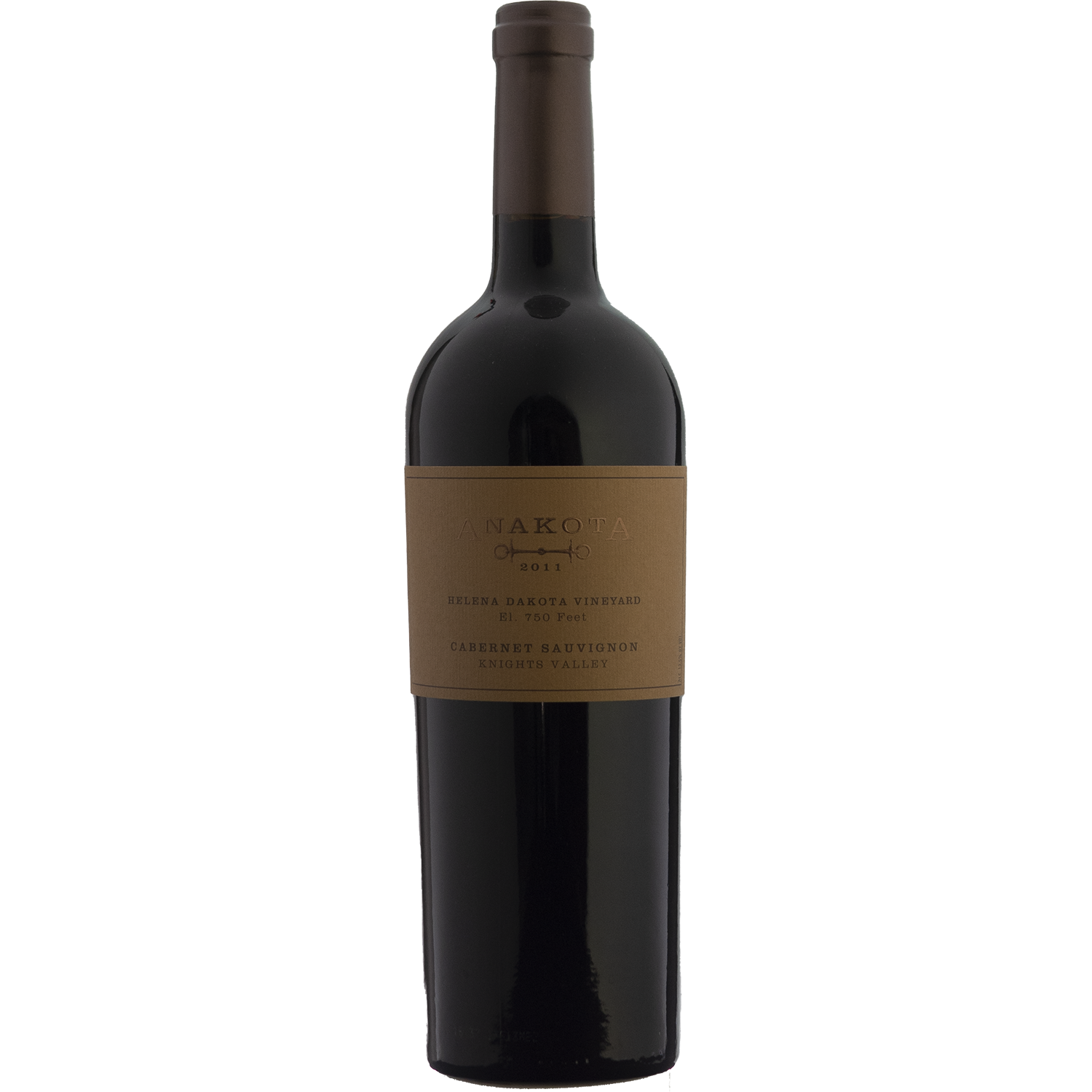 Anakota 2011 Helena Dakota Vineyard Knights Valley Cabernet Sauvignon 750ml Wine Bottle