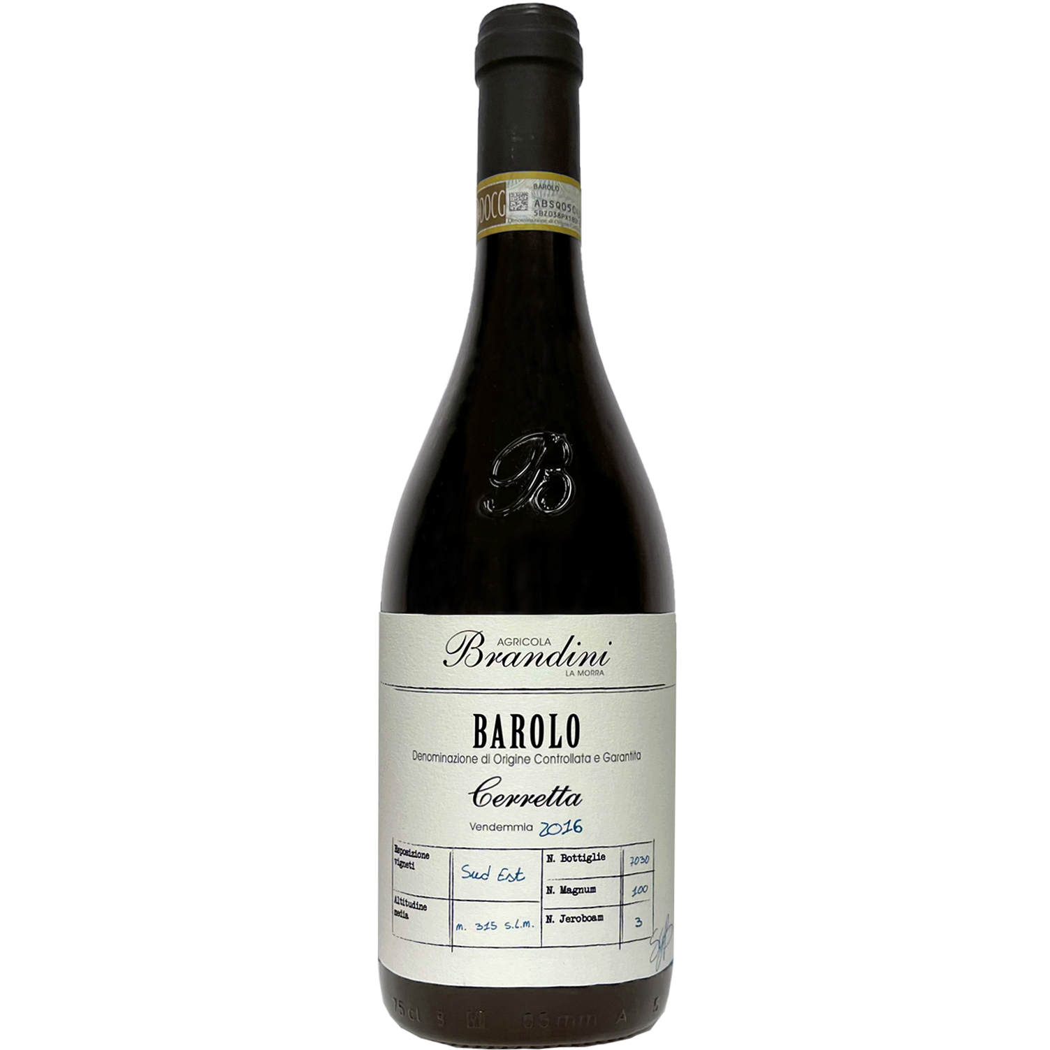 Agricola Brandini 2016 Cerretta Barolo 750ml Wine Bottle