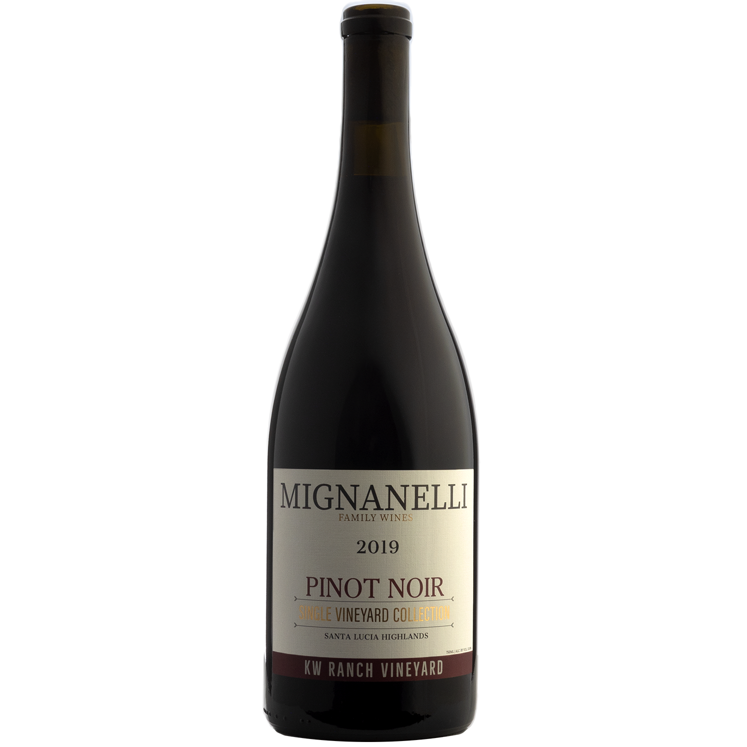 Mignanelli 2019 KW Ranch Vineyard SLH Pinot Noir 750ml Wine Bottle