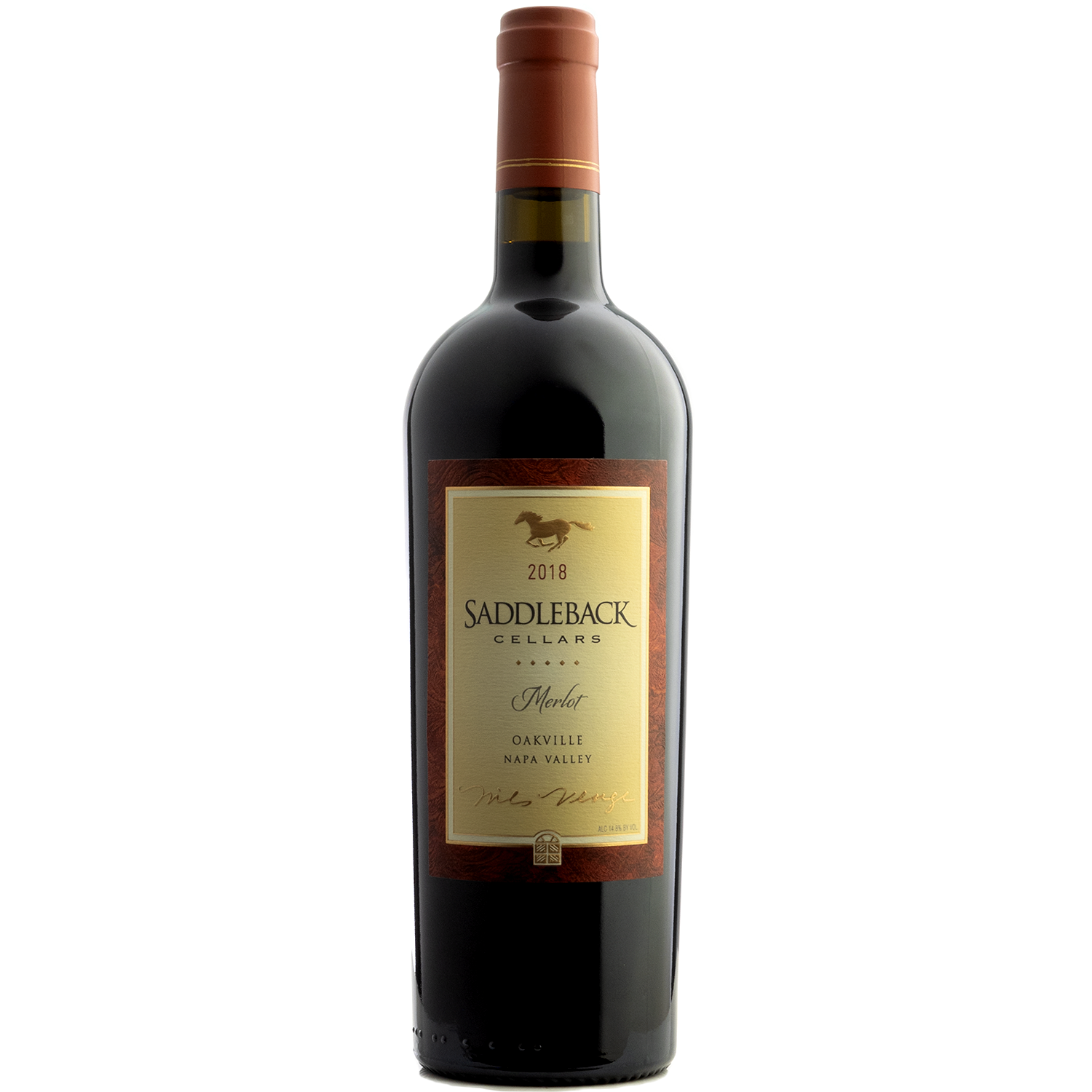 Saddleback Cellars 2018 Oakville Merlot 750ml Wine Bottle