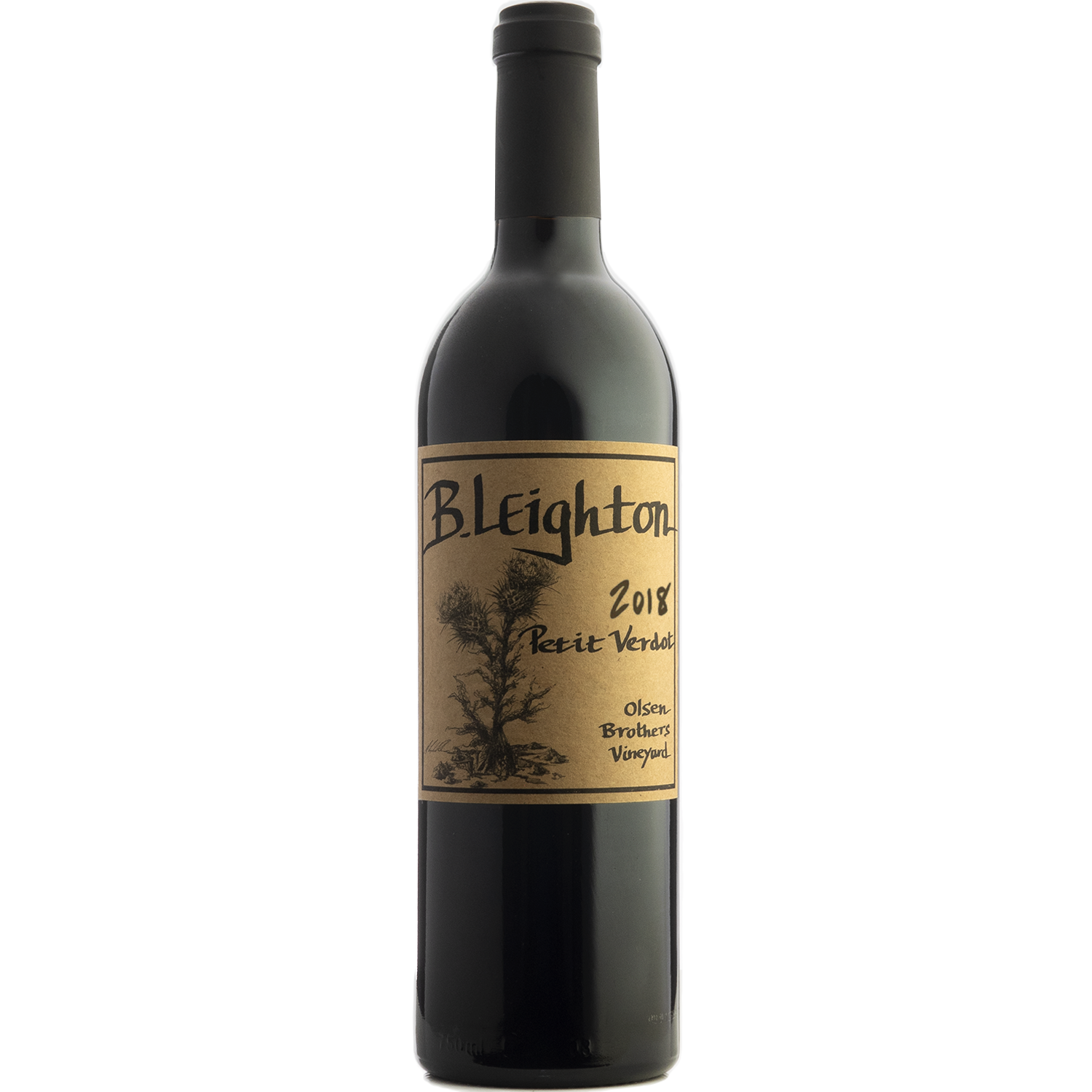 B. Leighton 2018 Olsen Brothers Vineyard Yakima Valley Petit Verdot 750ml Wine Bottle