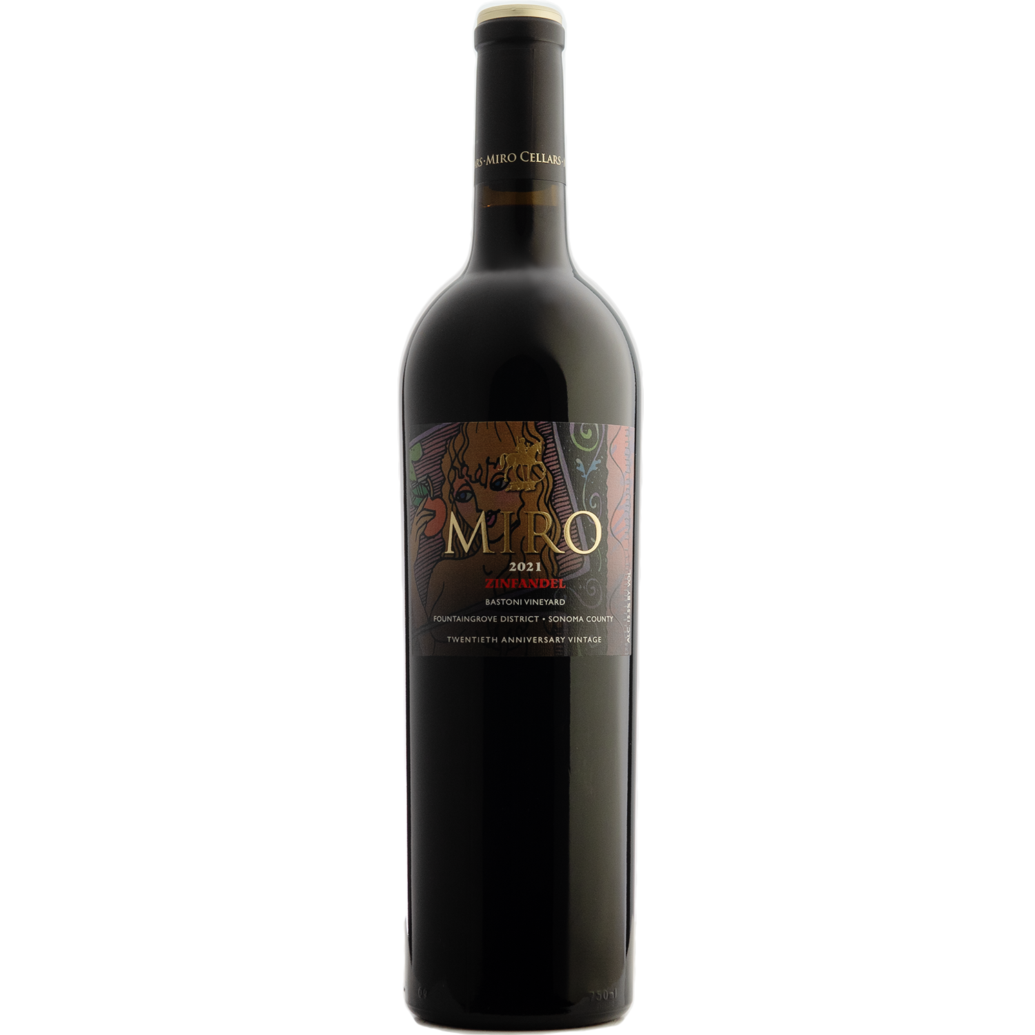 Miro Cellars 2021 Bastoni Vineyard Zinfandel 750ml Wine Bottle