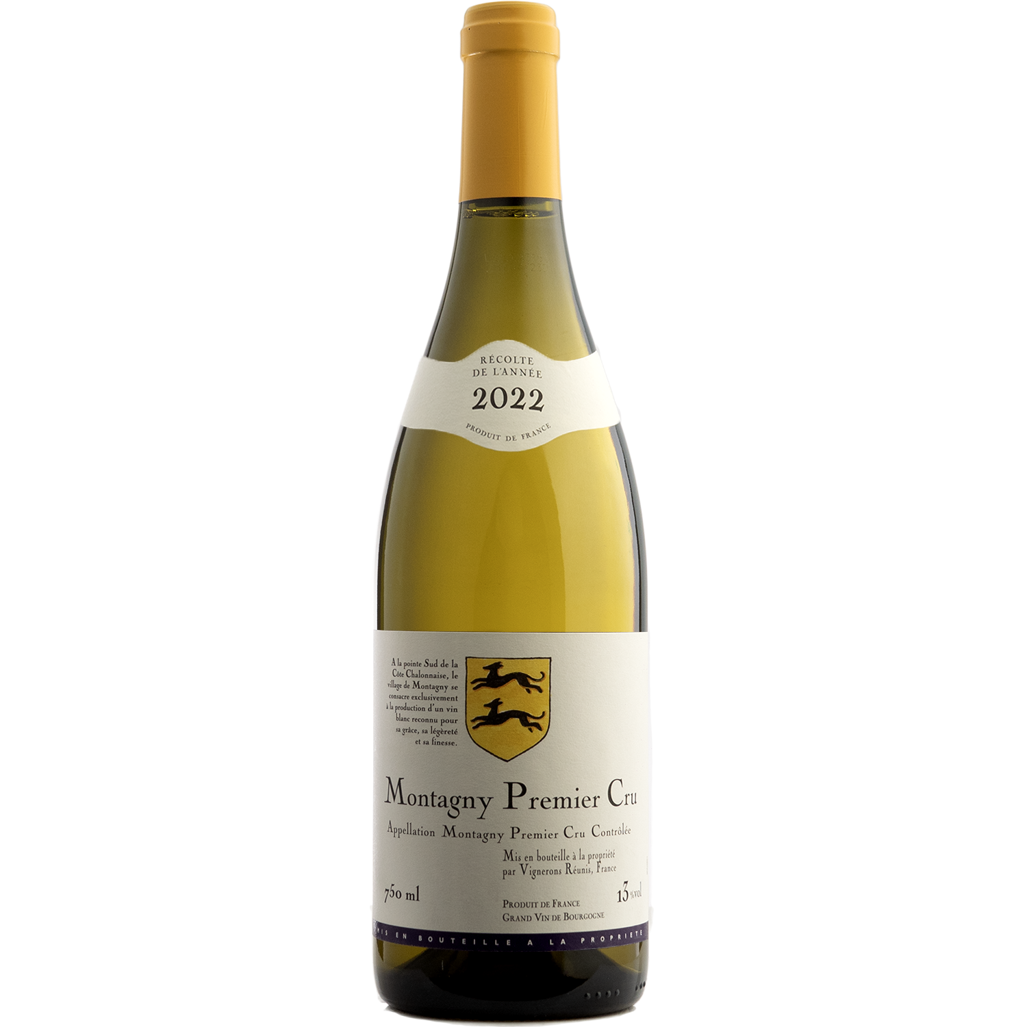 Les Vignerons Réunis 2022 Montagny 1er Cru 750ml Wine Bottle