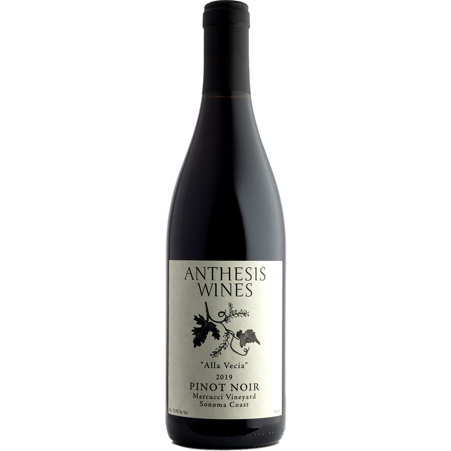 Anthesis Wines 2019 'Alla Vechia' Marcucci Vineyard Pinot Noir 750ml Wine Bottle