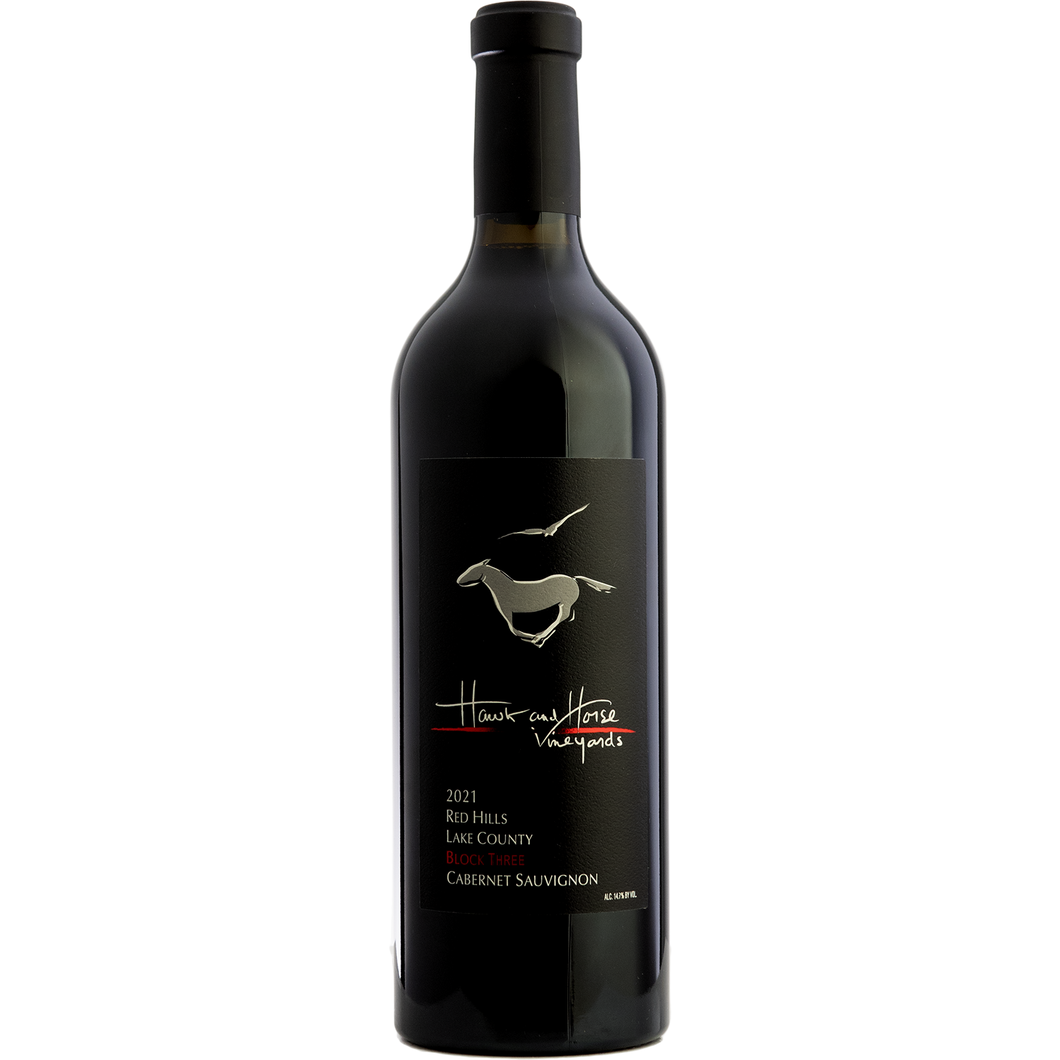 Hawk and Horse Vineyards 2021 'Block Three' Estate Cabernet Sauvignon 750ml Wine Bottle