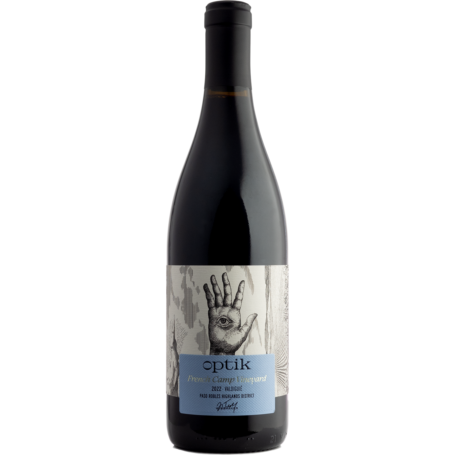 Optik 2022 French Camp Vineyard Highland District Valdiguié 750ml Wine Bottle
