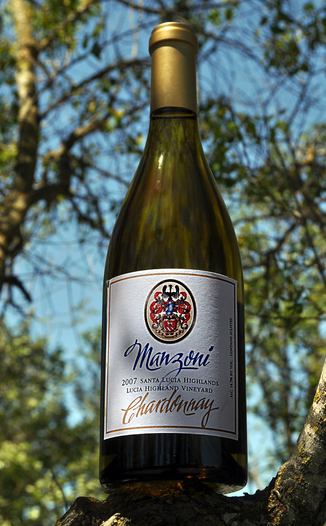 Manzoni Estate Vineyards 2007 Santa Lucia Highlands Chardonnay 750ml Wine Bottle