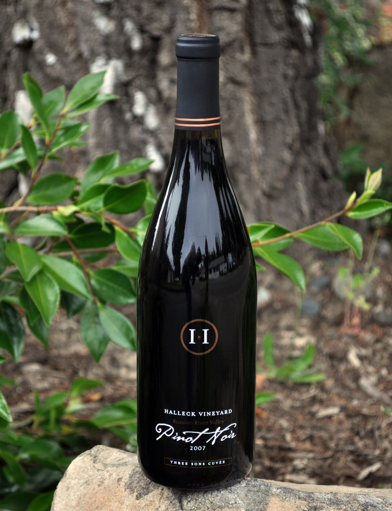 Halleck Vineyard 2007 Three Sons Cuvee Pinot Noir 750ml Wine Bottle