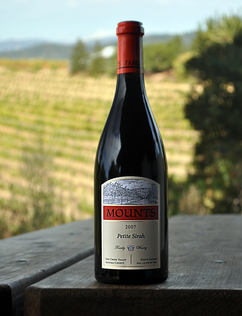 Mounts Family Winery 2007 Dry Creek Valley Petite Sirah 750ml Wine Bottle
