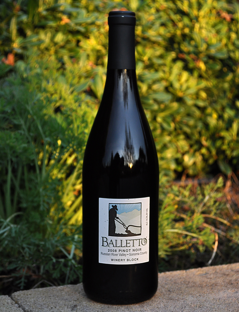 Balletto Vineyards 2008 Winery Block Pinot Noir 750ml Wine Bottle