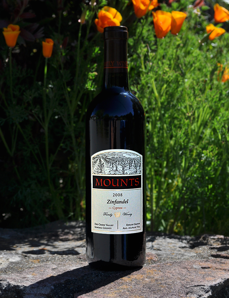 Mounts Family Winery 2008 Dry Creek Valley 'Cypress Block' Zinfandel 750ml Wine Bottle
