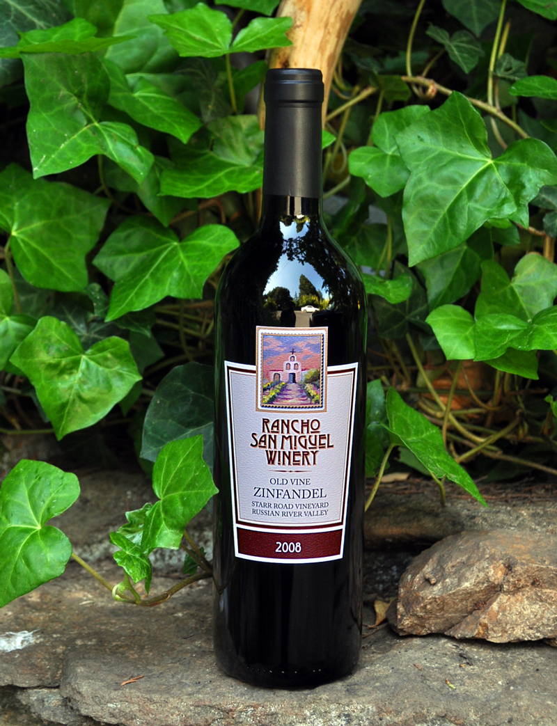 Rancho San Miguel Winery 2008 Old Vine Zinfandel 750ml Wine Bottle