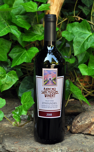Rancho San Miguel Winery 2008 Old Vine Zinfandel 750ml Wine Bottle