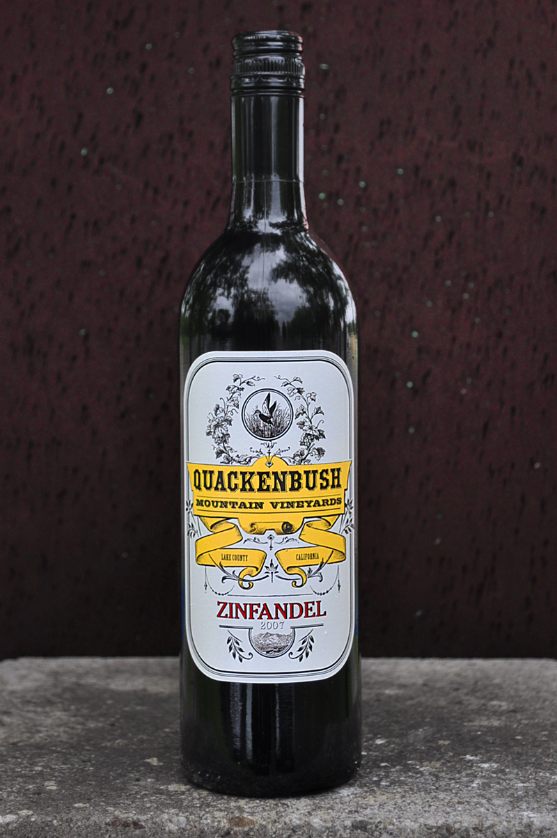 Rutherford Grove 2007 Quackenbush Mountain Vineyards Zinfandel 750ml Wine Bottle