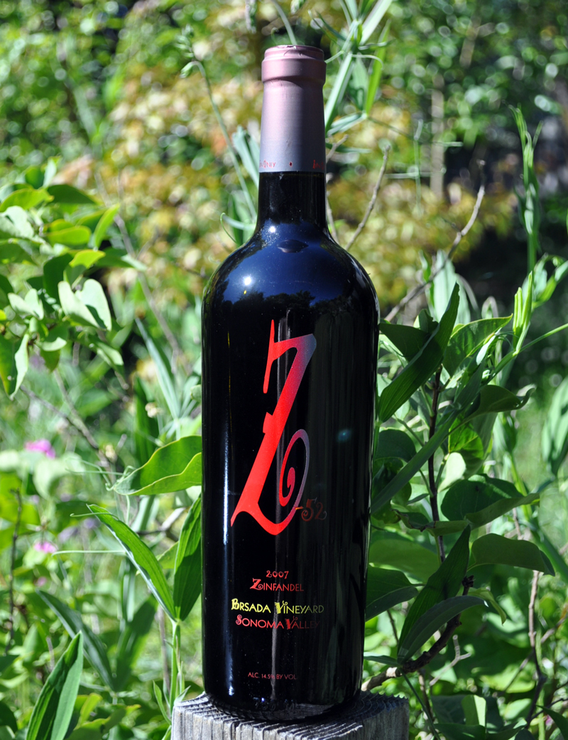 Z-52 Cellars 2007 Brsada Vineyard Zinfandel 750ml Wine Bottle