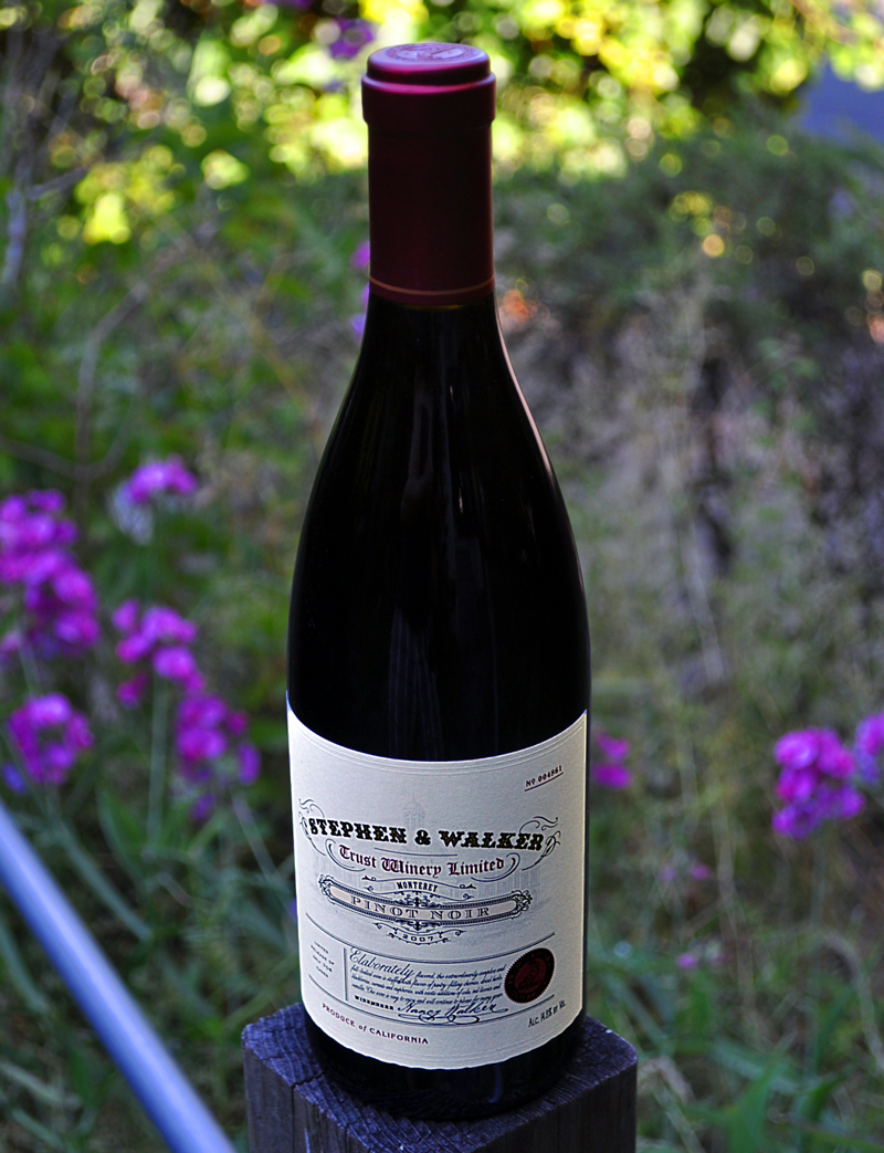 Stephen & Walker 2007 Monterey Pinot Noir 750ml Wine Bottle