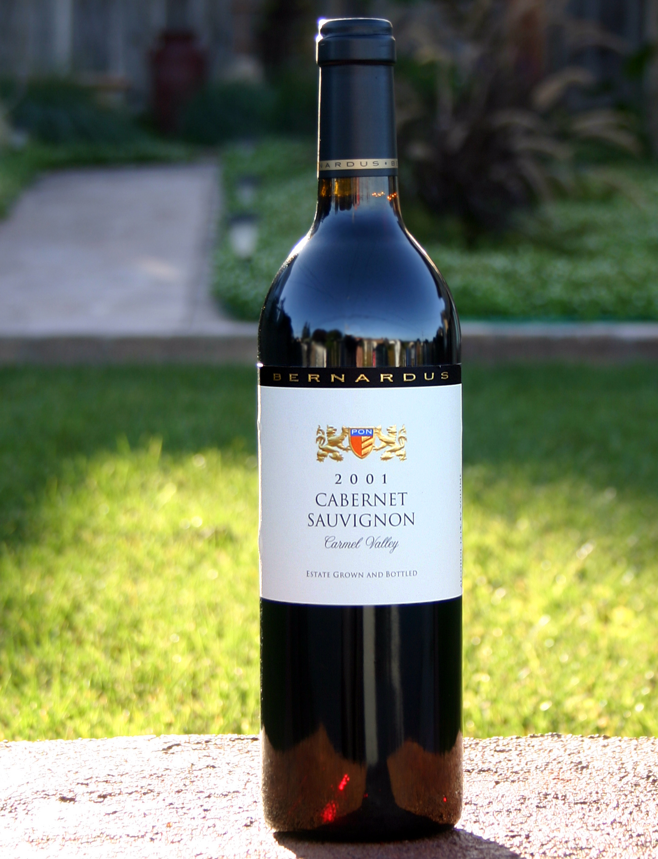 Bernardus Winery 2001 Cabernet Sauvignon 750ml Wine Bottle