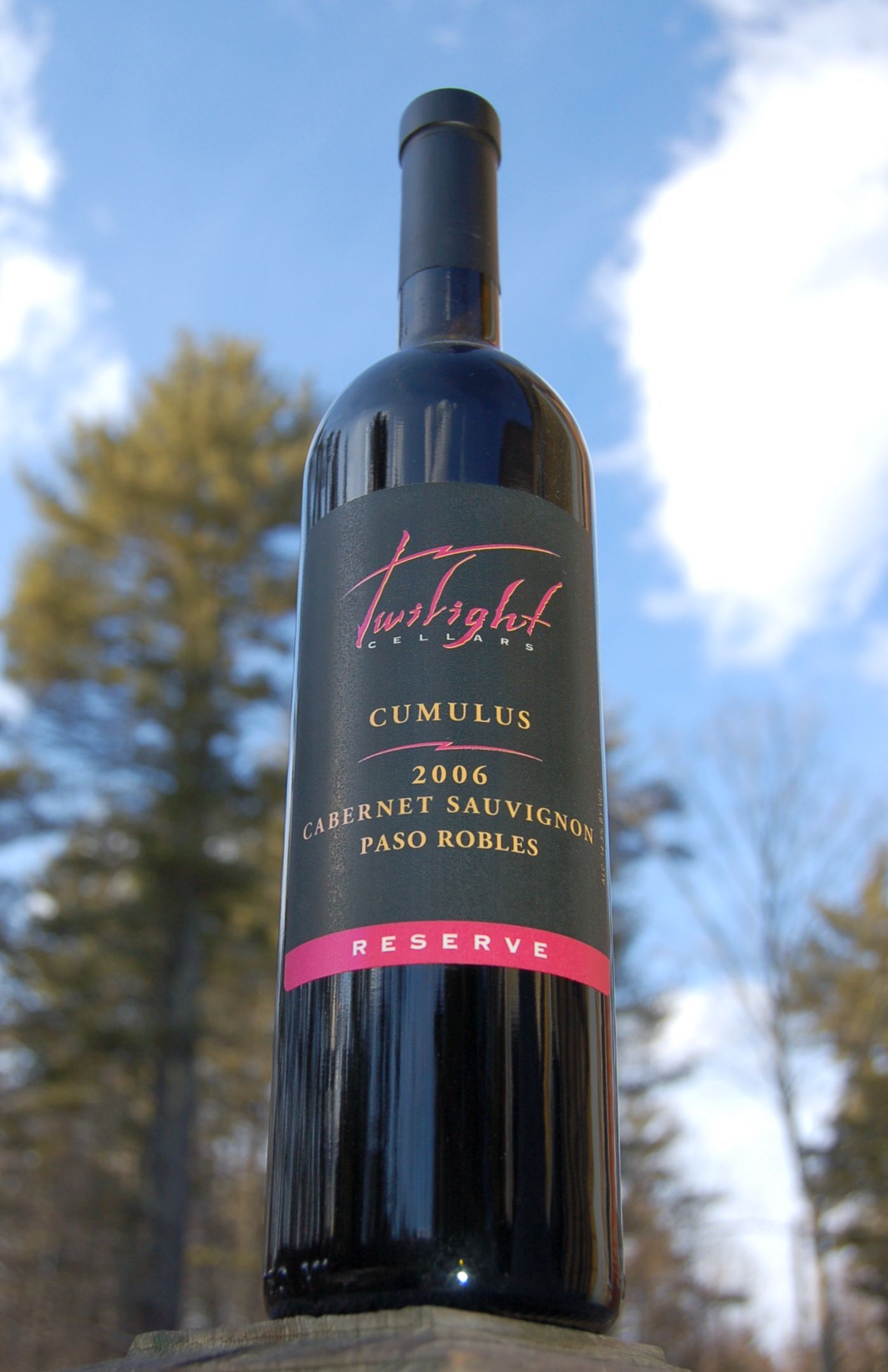 Twilight Cellars 2006 Cumulus Reserve Cabernet Sauvignon 750ml Wine Bottle
