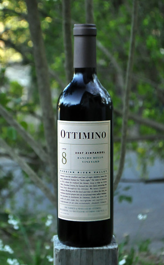 Ottimino 2007 Rancho Bello Vineyard Zinfandel 750ml Wine Bottle