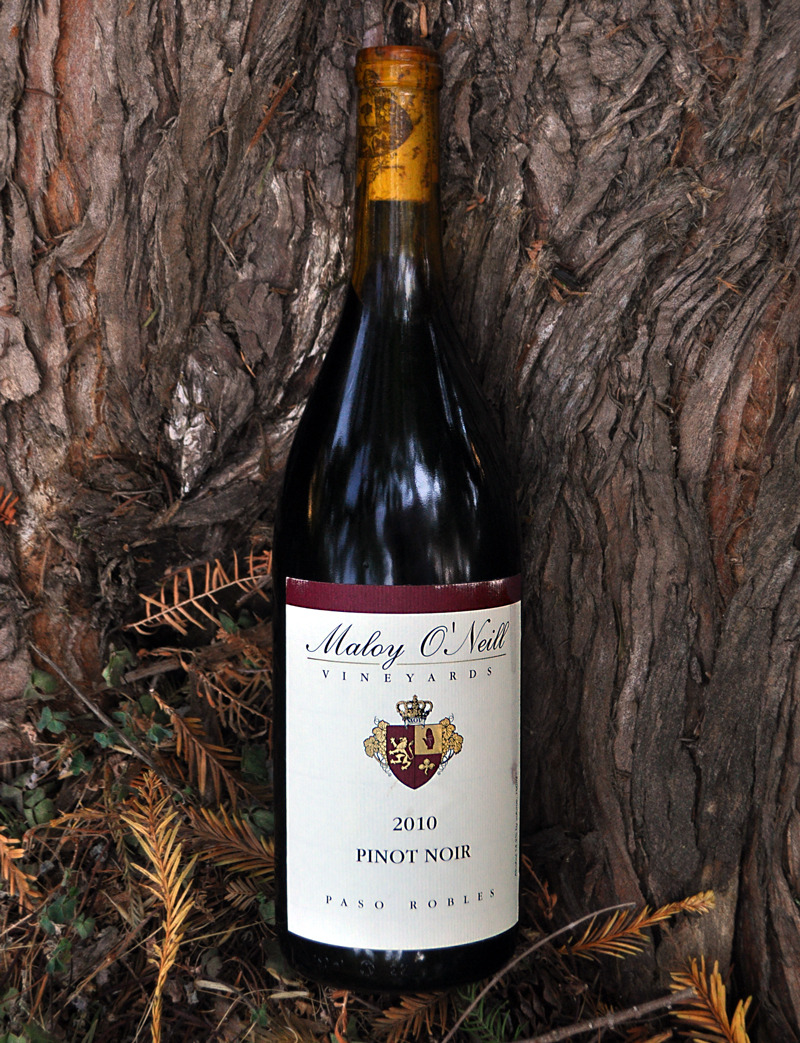 Maloy O'Neill Vineyards 2010 Pinot Noir 750ml Wine Bottle
