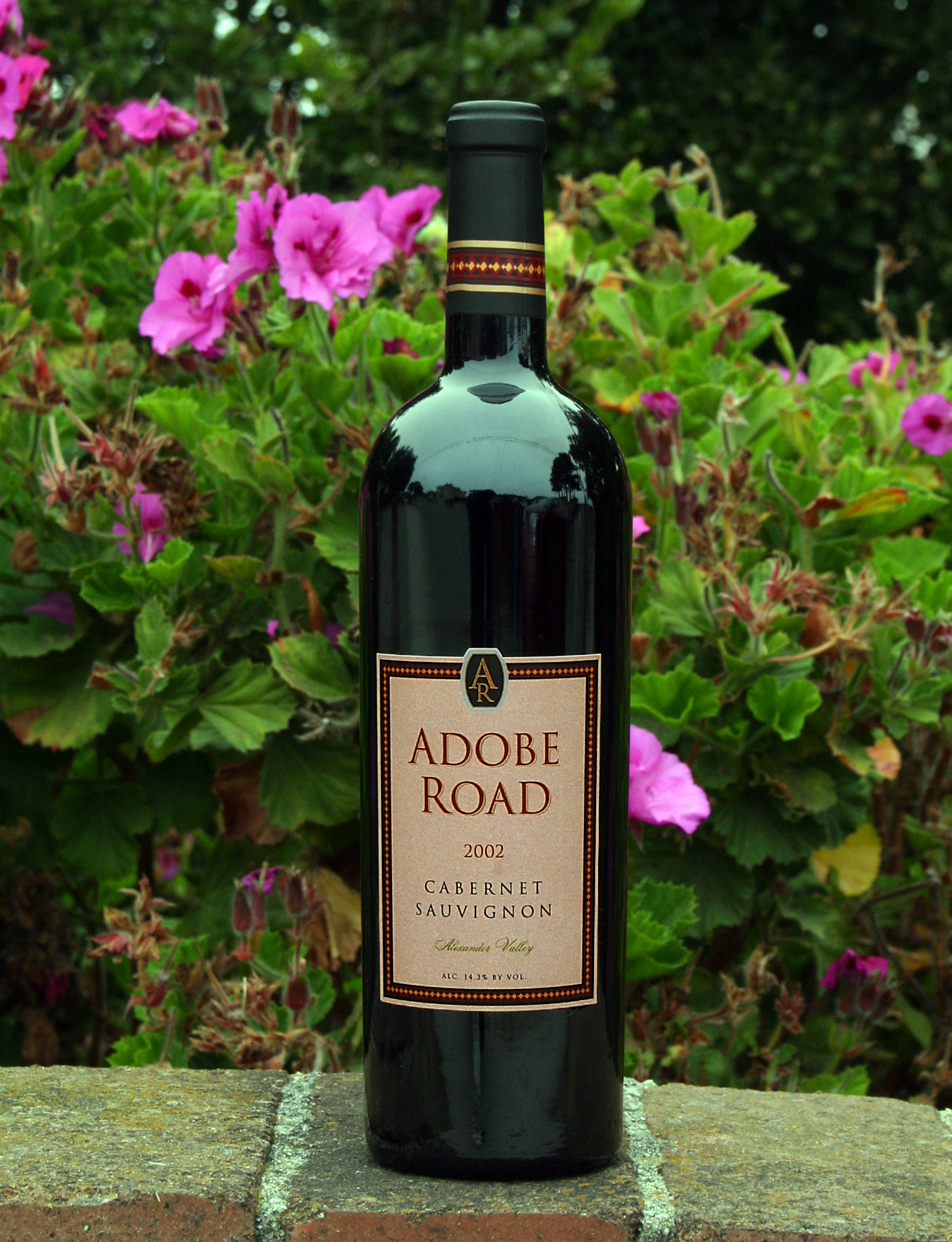 Adobe Road 2002 Cabernet Sauvignon 750ml Wine Bottle