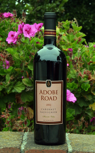 Adobe Road 2002 Cabernet Sauvignon 750ml Wine Bottle