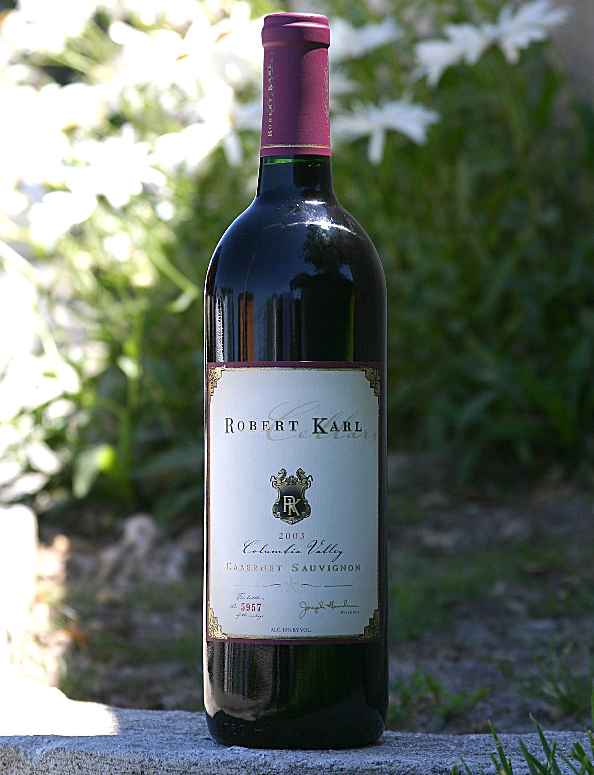 Robert  Karl Cellars 2003 Cabernet Sauvignon 750ml Wine Bottle