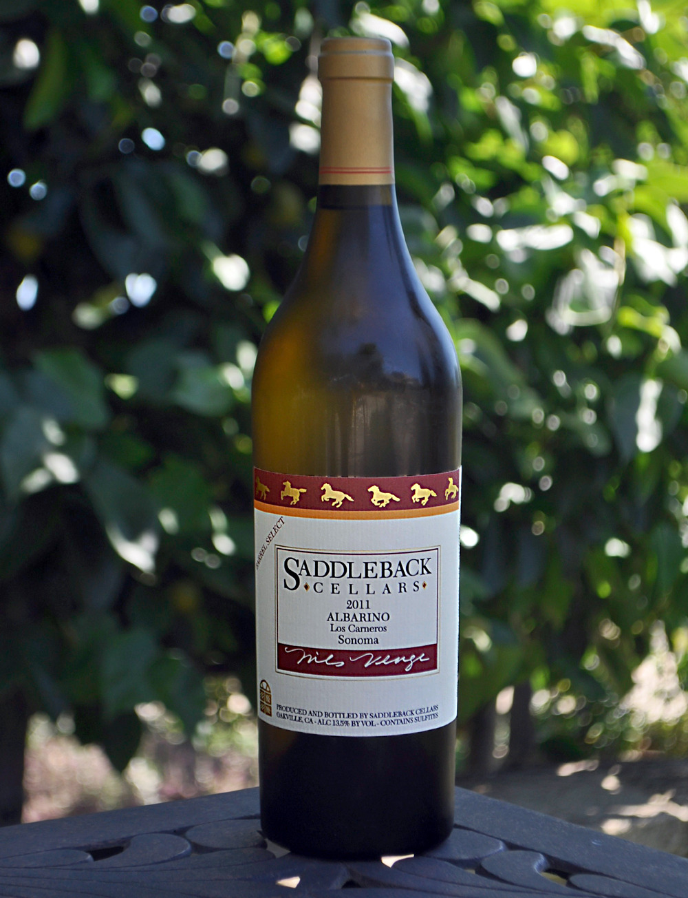 Saddleback Cellars 2011 Los Carneros Barrel Select Albarino 750ml Wine Bottle