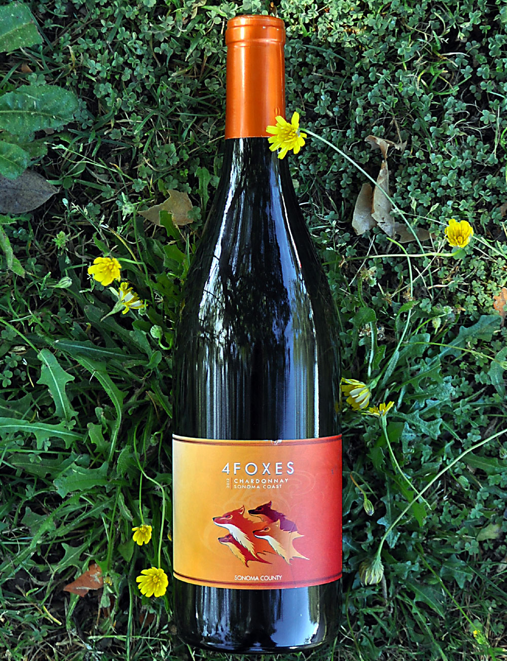 4 Foxes 2012 Sonoma Coast Chardonnay 750ml Wine Bottle