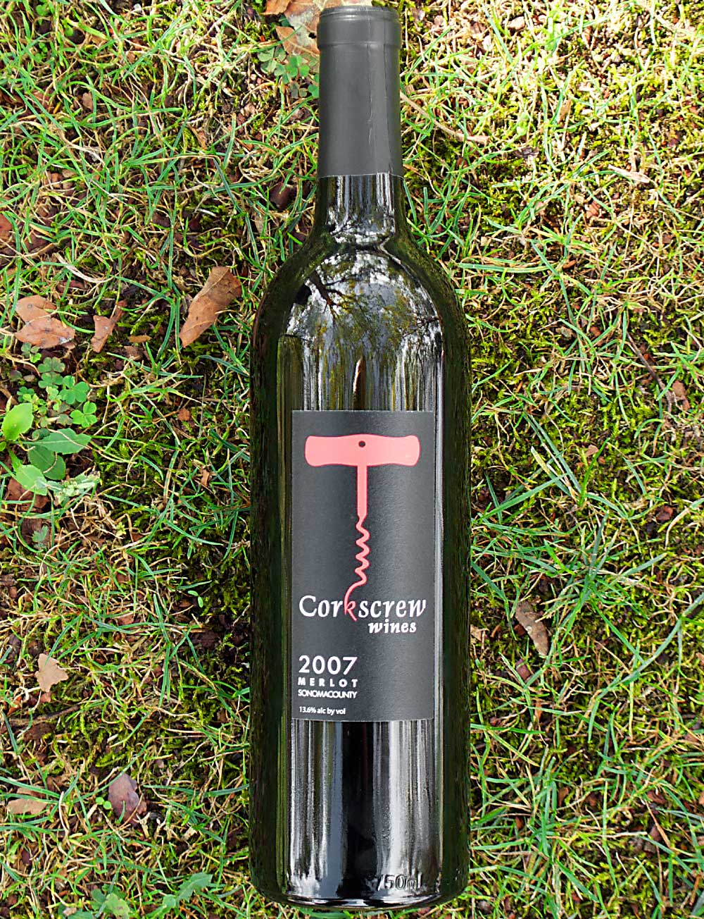 Corkscrew Wines 2007 Sonoma County Merlot 750ml Wine Bottle