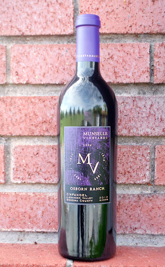 Munselle Vineyards 2012 Osborn Ranch Zinfandel 750ml Wine Bottle