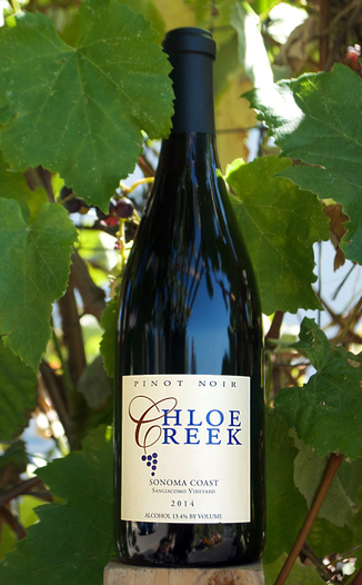 Chloe Creek Vineyards 2014 Sangiacomo Vineyard Sonoma Coast Pinot Noir 750ml Wine Bottle