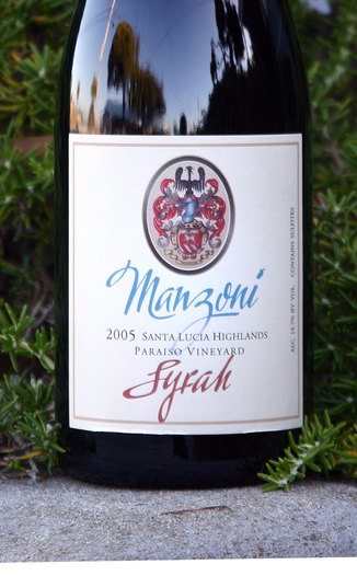 Manzoni Estate Vineyards 2005 Paraiso Vineyard Syrah 750ml Wine Bottle