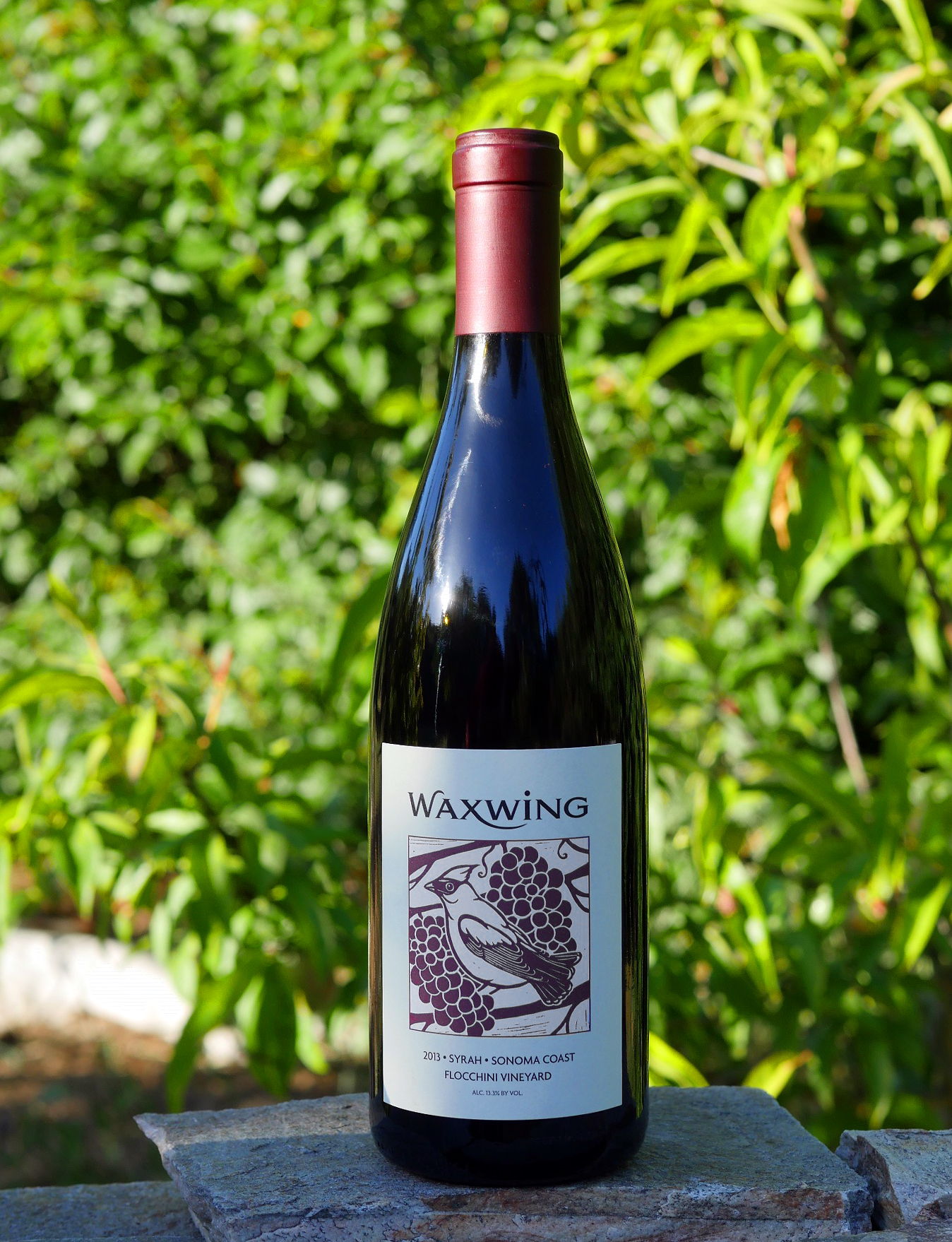 Waxwing 2013 Flocchini Vineyard Sonoma Coast Syrah 750ml Wine Bottle
