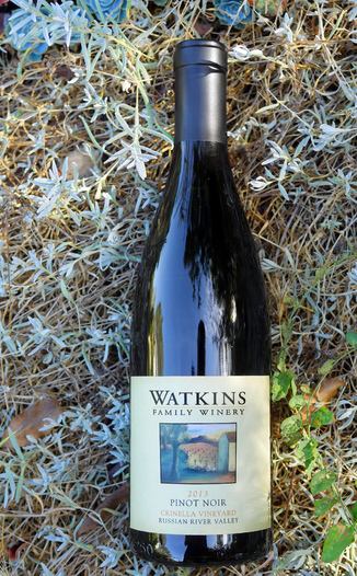 Watkins Family Winery 2013 Crinella Vineyard Russian River Valley Pinot Noir 750ml Wine Bottle