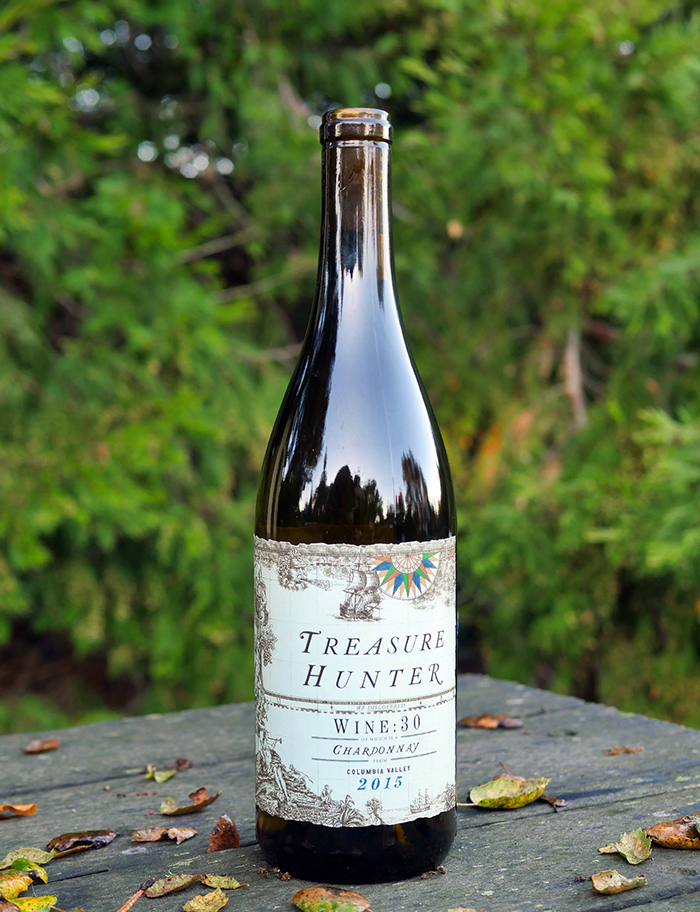Kitfox Vineyards 2015 Treasure Hunter Columbia Valley Wine:30 Chardonnay 750ml Wine Bottle