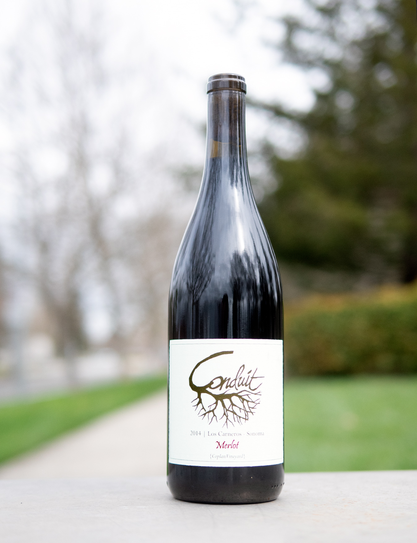 Conduit Wine Co. 2014 Los Carneros Coplan Vineyard Sonoma Merlot 750ml Wine Bottle