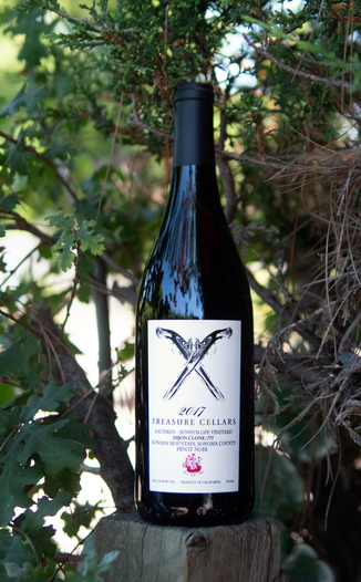 Kitfox Vineyards 2017 Treasure Cellars Kaufman-Sunnyslope Sonoma Mountain Pinot Noir 750ml Wine Bottle