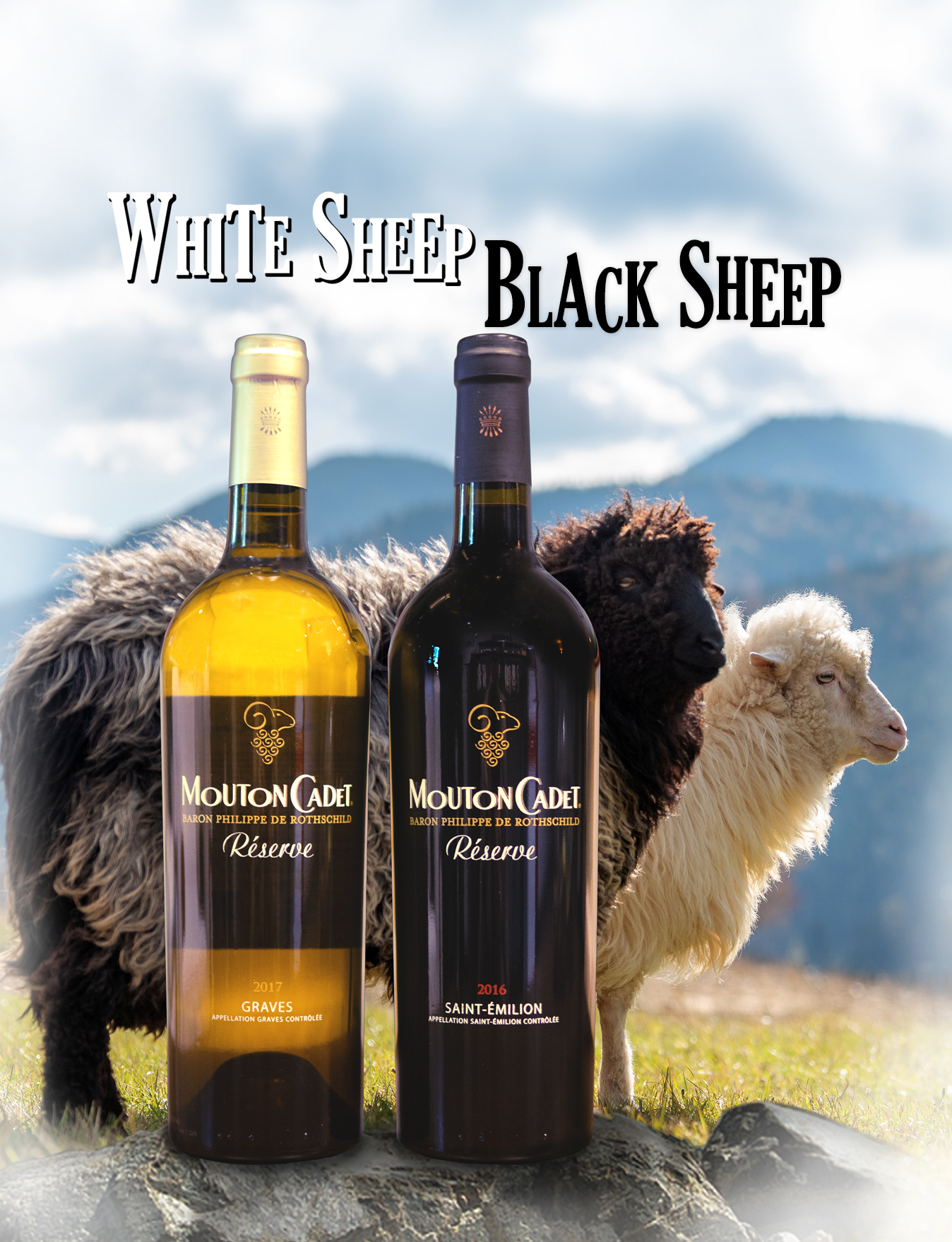 Baron Philippe de Rothschild 2016 Mouton Cadet Réserve Graves Blanc & St-Émilion 2 Pack 750ml Wine Bottle