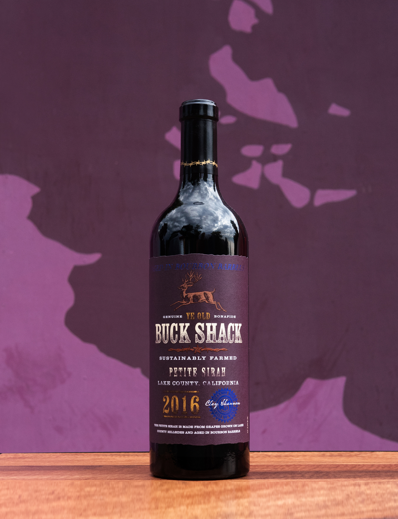 Shannon Family 2016 'Buck Shack' Bourbon Barrel Aged Petite Sirah 750ml Wine Bottle