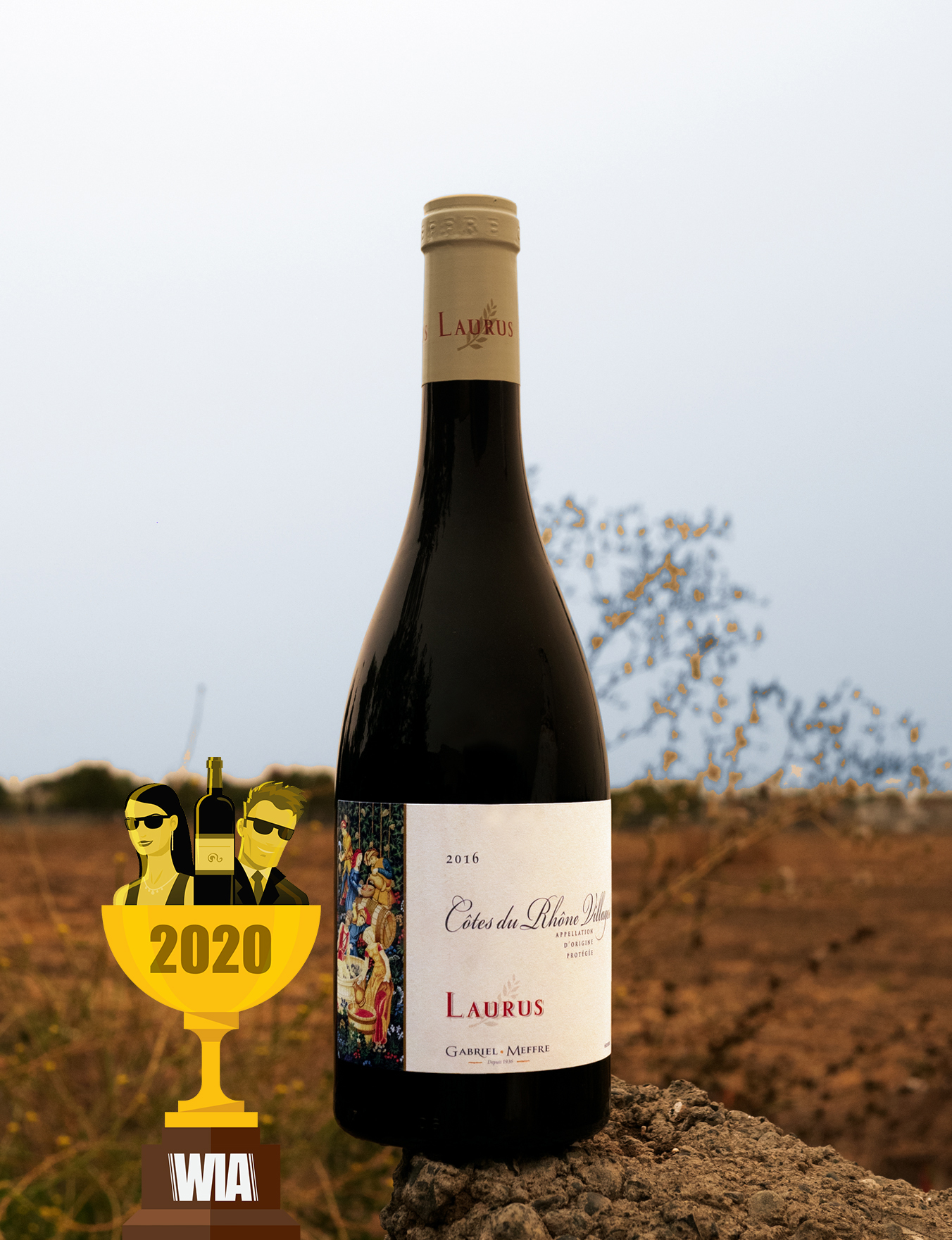 Maison Gabriel Meffre 2016 'Laurus' Côtes du Rhône Villages AOC 750ml Wine Bottle
