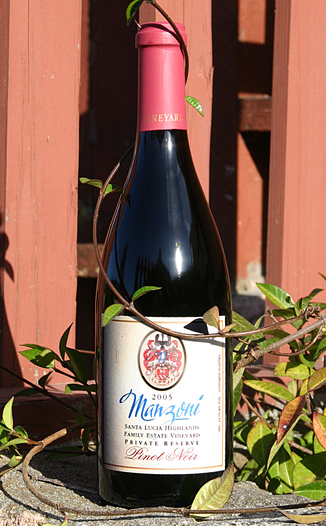 Manzoni Estate Vineyards 2005 Pinot Noir 750ml Wine Bottle