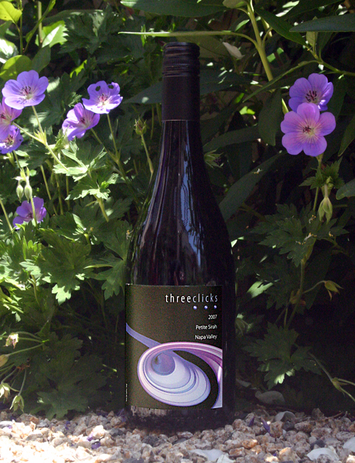 Three Clicks Wines 2007 Napa Valley Petite Sirah 750ml Wine Bottle