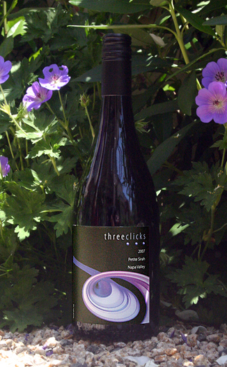 Three Clicks Wines 2007 Napa Valley Petite Sirah 750ml Wine Bottle