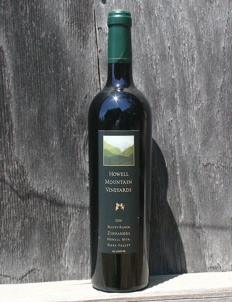 Howell Mountain Vineyards 2001 Beatty Ranch Zinfandel 750ml Wine Bottle