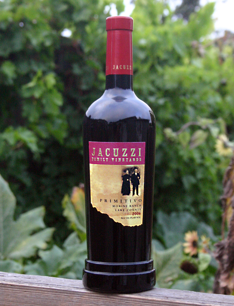 Jacuzzi Family Vineyards 2006 Primitivo 750ml Wine Bottle