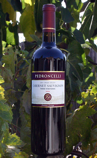 Pedroncelli Winery & Vineyards 2006 Three Vineyards Dry Creek Valley Cabernet Sauvignon 750ml Wine Bottle